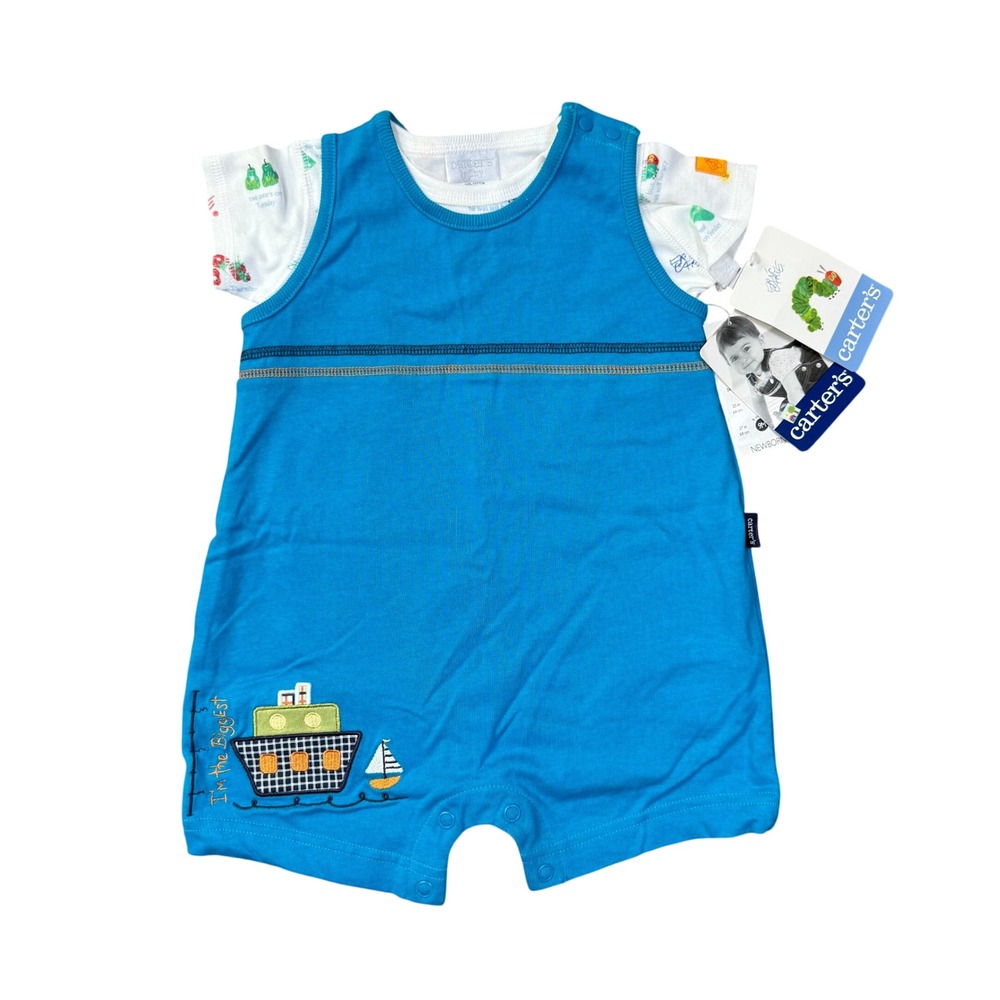 Vintage NEW 90's Carter's Baby Very Hungry Caterpillar Romper Bodysuit 6-9 mo